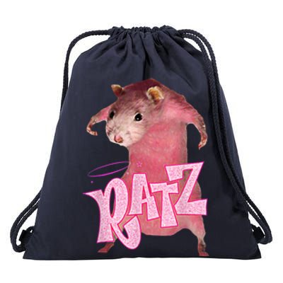 Funny Rat Funny Mouse Ratz Pink Ratz Mouse Meme Pink Rat Drawstring Bag