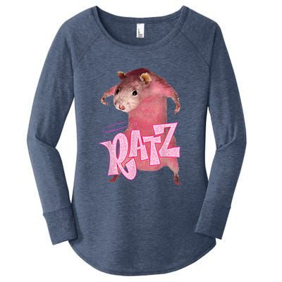 Funny Rat Funny Mouse Ratz Pink Ratz Mouse Meme Pink Rat Women's Perfect Tri Tunic Long Sleeve Shirt