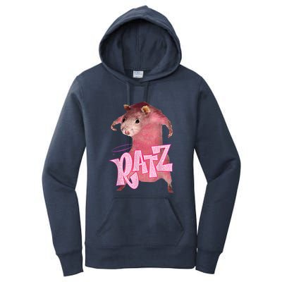 Funny Rat Funny Mouse Ratz Pink Ratz Mouse Meme Pink Rat Women's Pullover Hoodie