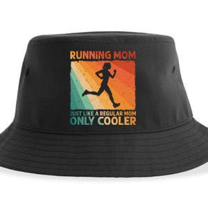 Funny Running For Mom Marathoner Runner Coach Racing  Sustainable Bucket Hat