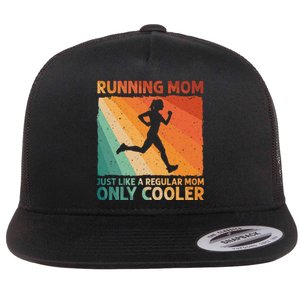 Funny Running For Mom Marathoner Runner Coach Racing  Flat Bill Trucker Hat