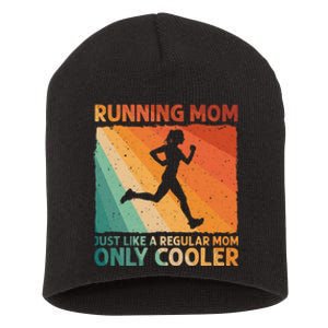 Funny Running For Mom Marathoner Runner Coach Racing  Short Acrylic Beanie