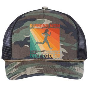 Funny Running For Mom Marathoner Runner Coach Racing  Retro Rope Trucker Hat Cap