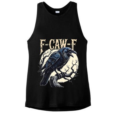 F-CAW-F Raven Funny Crow Pun Retro Gothic Aesthetic  Ladies PosiCharge Tri-Blend Wicking Tank