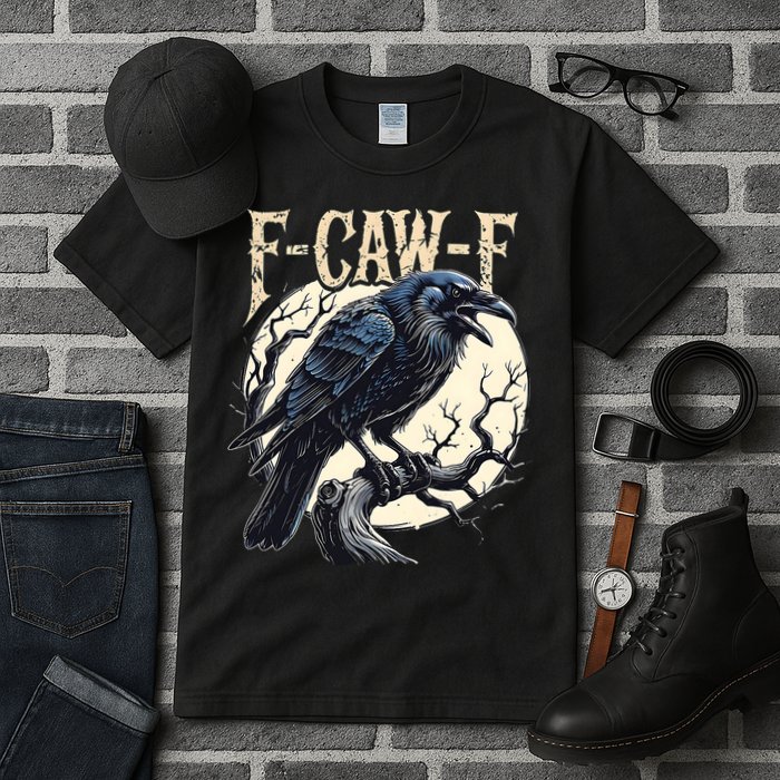 F-CAW-F Raven Funny Crow Pun Retro Gothic Aesthetic  Tall T-Shirt