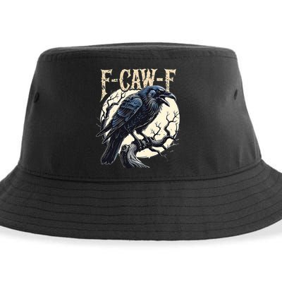 F-CAW-F Raven Funny Crow Pun Retro Gothic Aesthetic  Sustainable Bucket Hat
