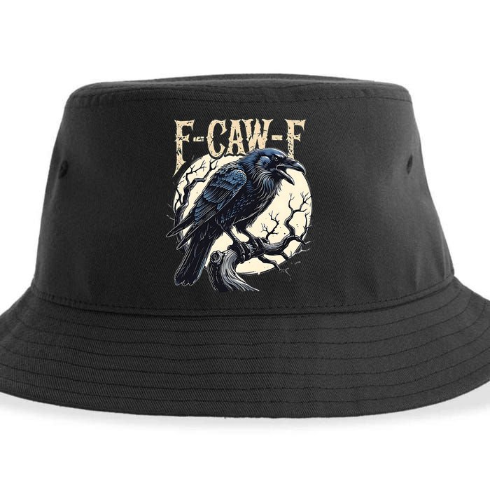 F-CAW-F Raven Funny Crow Pun Retro Gothic Aesthetic  Sustainable Bucket Hat