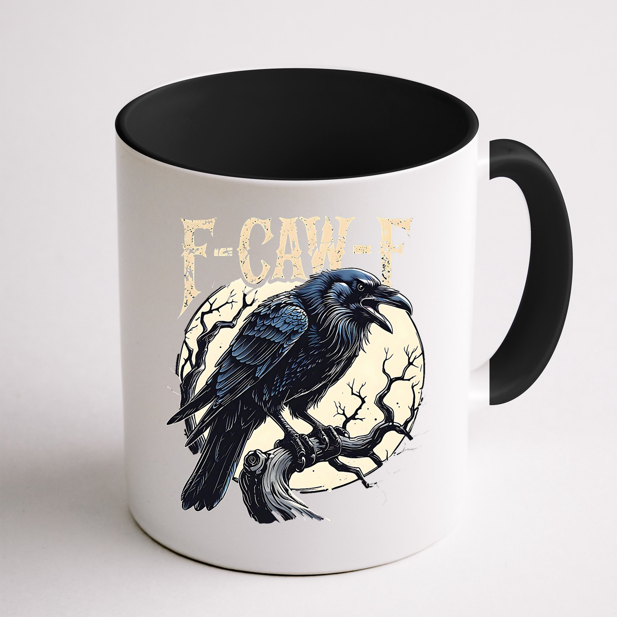 F-CAW-F Raven Funny Crow Pun Retro Gothic Aesthetic  Mug