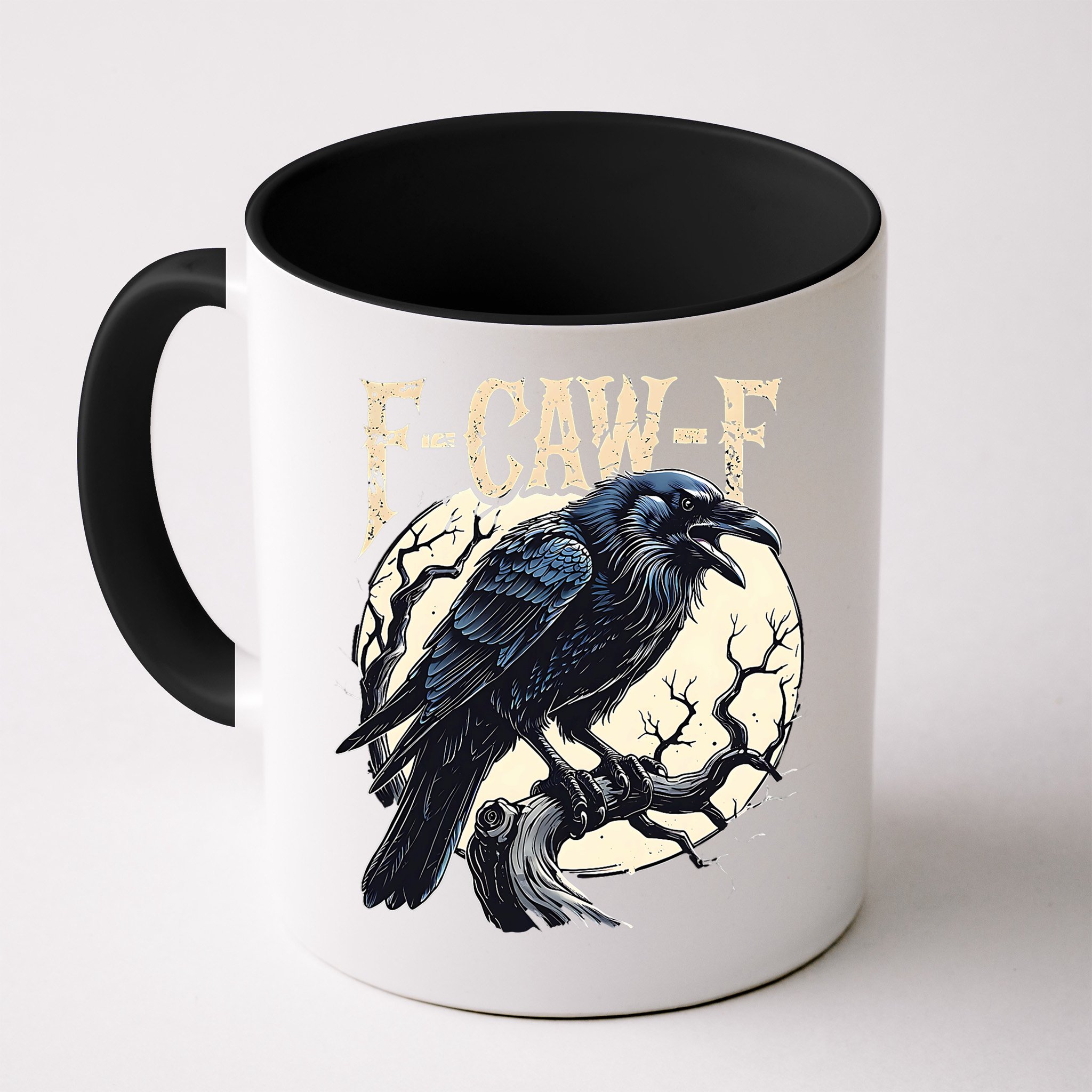 F-CAW-F Raven Funny Crow Pun Retro Gothic Aesthetic  Mug