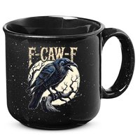 F-CAW-F Raven Funny Crow Pun Retro Gothic Aesthetic  15oz Campfire Ceramic Mug