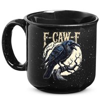 F-CAW-F Raven Funny Crow Pun Retro Gothic Aesthetic  15oz Campfire Ceramic Mug