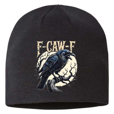 F-CAW-F Raven Funny Crow Pun Retro Gothic Aesthetic  Sustainable Beanie