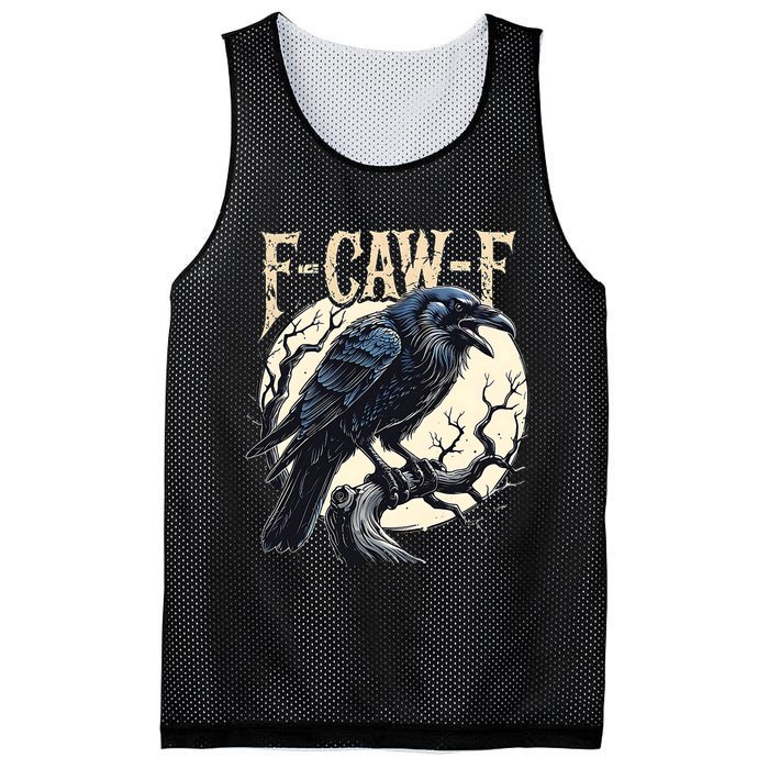 F-CAW-F Raven Funny Crow Pun Retro Gothic Aesthetic  Mesh Reversible Basketball Jersey Tank