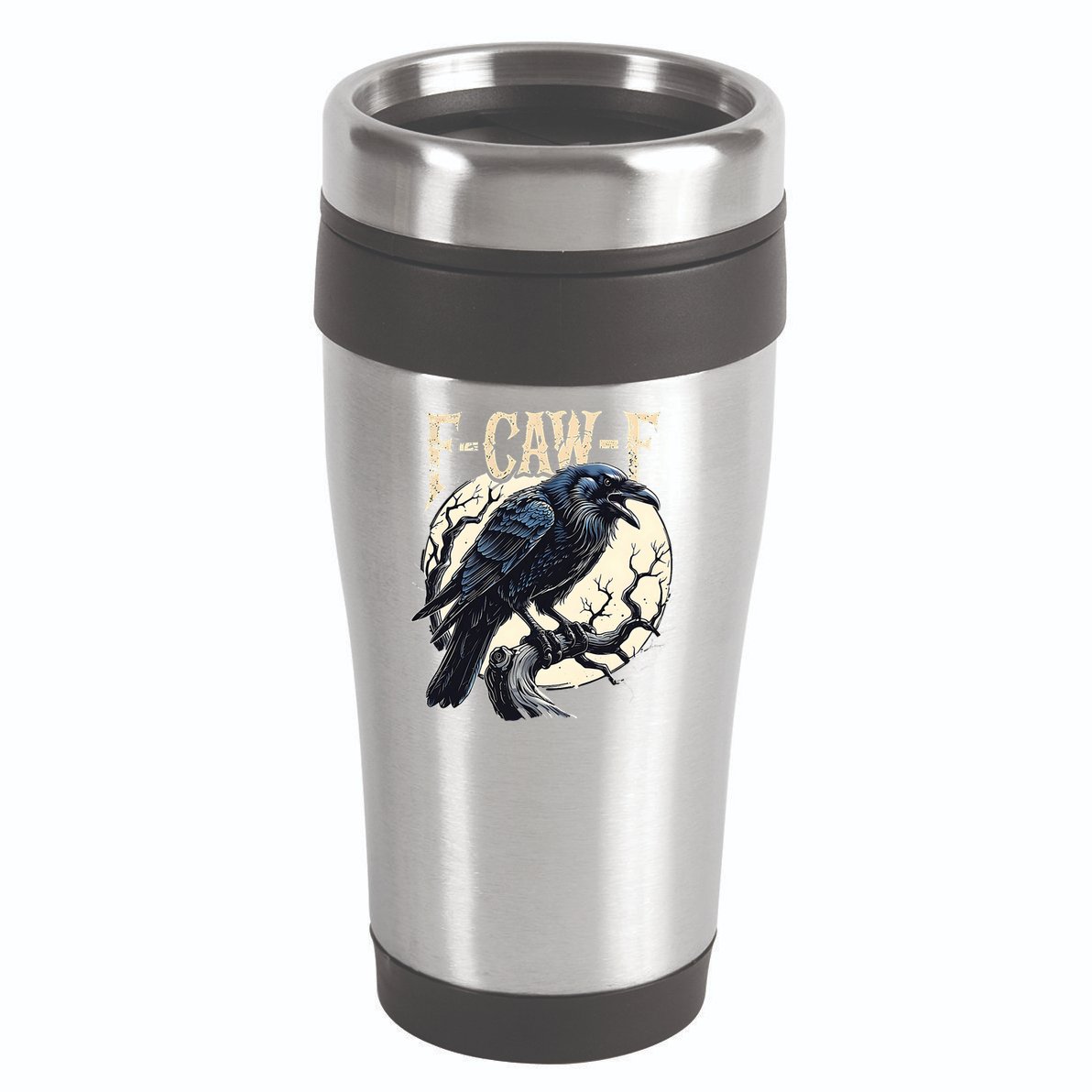 F-CAW-F Raven Funny Crow Pun Retro Gothic Aesthetic  16oz Travel Tumbler