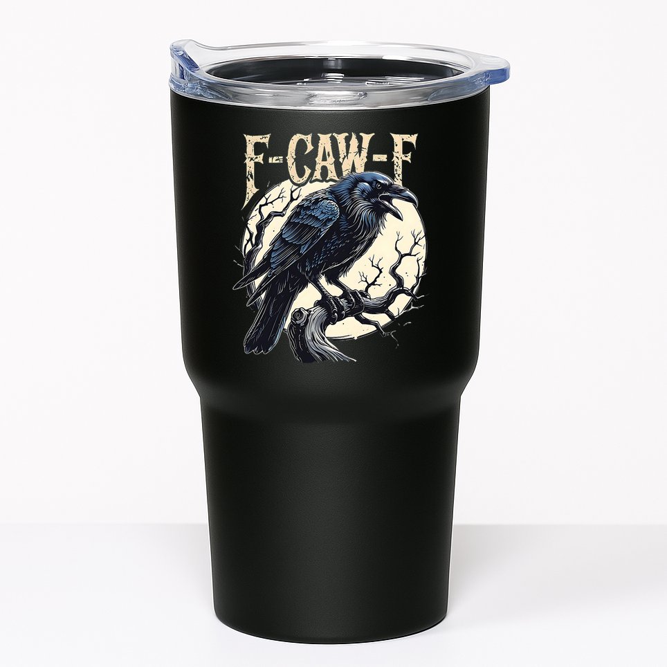 F-CAW-F Raven Funny Crow Pun Retro Gothic Aesthetic  Tumbler