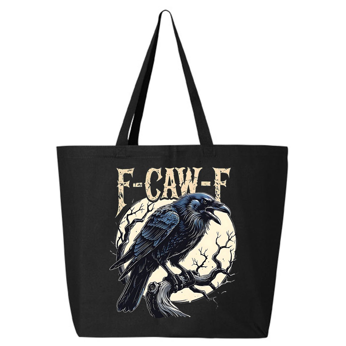 F-CAW-F Raven Funny Crow Pun Retro Gothic Aesthetic  25L Jumbo Tote