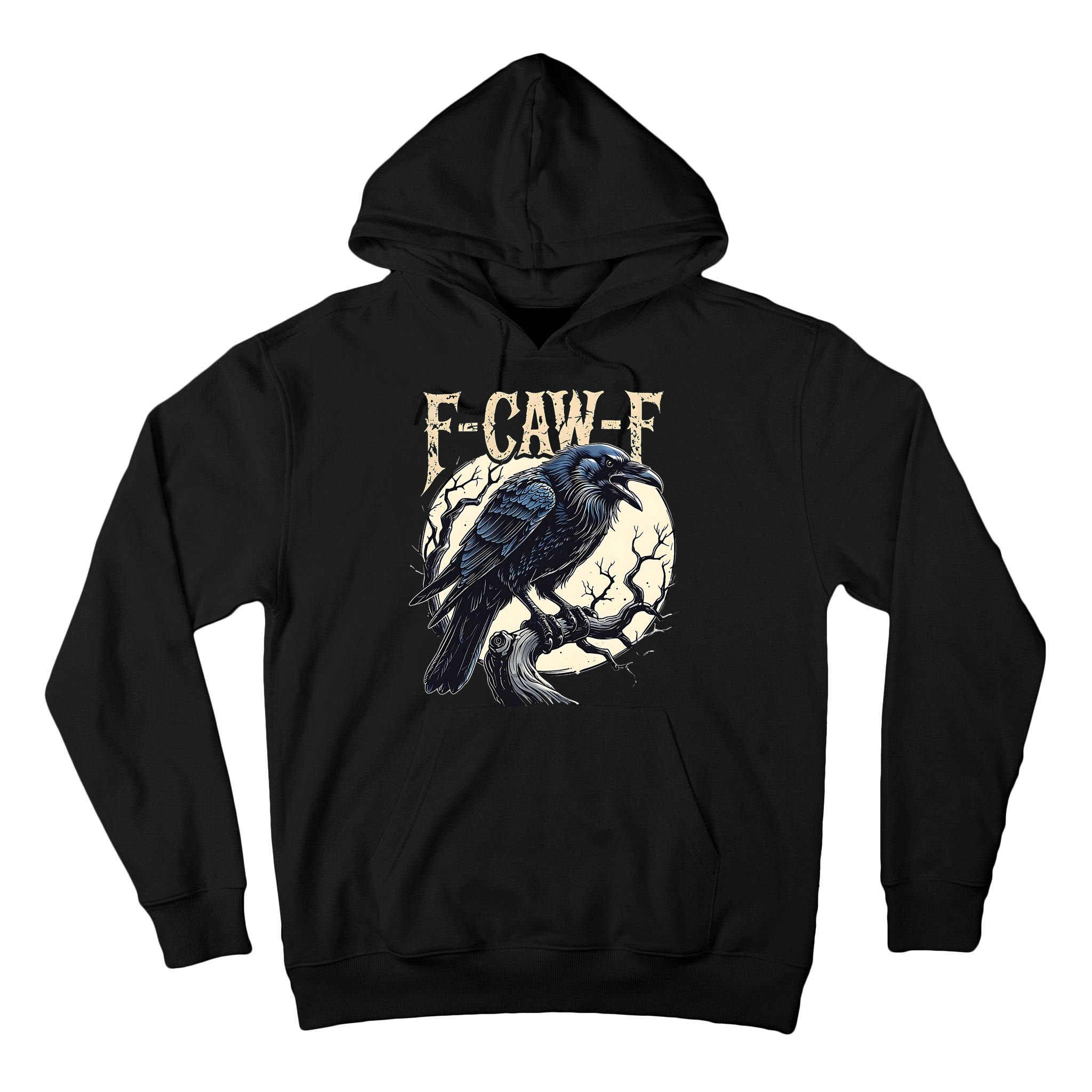 F-CAW-F Raven Funny Crow Pun Retro Gothic Aesthetic  Tall Hoodie