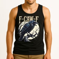 F-CAW-F Raven Funny Crow Pun Retro Gothic Aesthetic  Tank Top