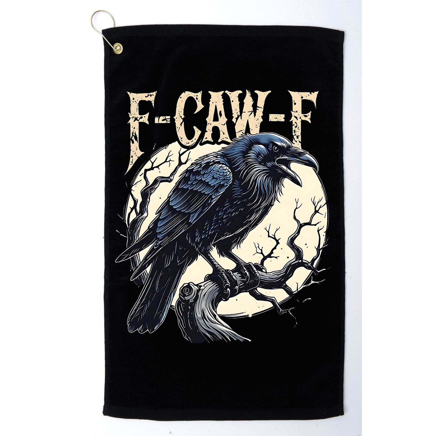 F-CAW-F Raven Funny Crow Pun Retro Gothic Aesthetic  Golf Towel