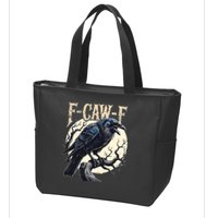 F-CAW-F Raven Funny Crow Pun Retro Gothic Aesthetic  Zip Tote Bag
