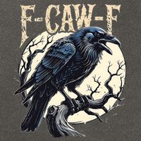 F-CAW-F Raven Funny Crow Pun Retro Gothic Aesthetic  Cotton Canvas Backpack