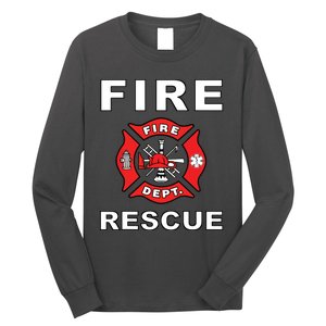 FIRE RESCUE FIRE FIGHTER FIREMAN Long Sleeve Shirt