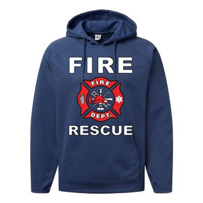 FIRE RESCUE FIRE FIGHTER FIREMAN Performance Fleece Hoodie