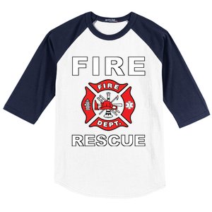 FIRE RESCUE FIRE FIGHTER FIREMAN Baseball Sleeve Shirt