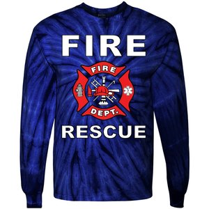 FIRE RESCUE FIRE FIGHTER FIREMAN Tie-Dye Long Sleeve Shirt