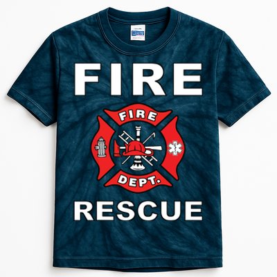 FIRE RESCUE FIRE FIGHTER FIREMAN Kids Tie-Dye T-Shirt