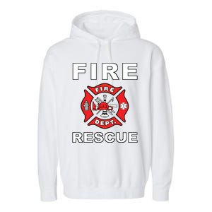 FIRE RESCUE FIRE FIGHTER FIREMAN Garment-Dyed Fleece Hoodie