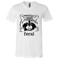 Feral Raccoon V-Neck T-Shirt