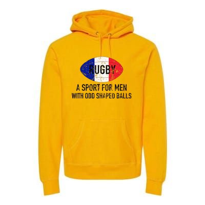 France Rugby Flag With Strange Shaped Balls Premium Hoodie