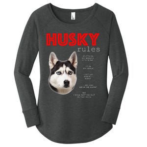 Funny rules for the owner of a Siberian Husky Women's Perfect Tri Tunic Long Sleeve Shirt