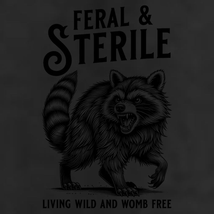 Feral Raccoon Funny Hysterectomy Recovery Present  7 Panel Mesh Trucker Snapback Hat