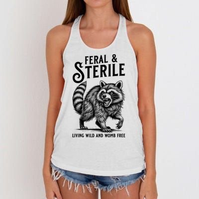 Feral Raccoon Funny Hysterectomy Recovery Present  Women's Knotted Racerback Tank