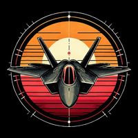 F22 Raptor Fighter Jet Silhouette Sunset Military Aviation Doggie Tank