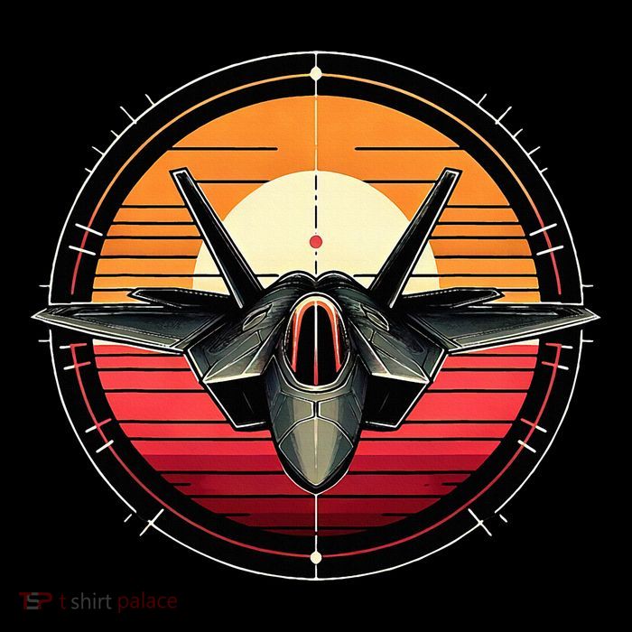 F22 Raptor Fighter Jet Silhouette Sunset Military Aviation Flat Bill Trucker Hat