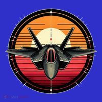 F22 Raptor Fighter Jet Silhouette Sunset Military Aviation T-Shirt