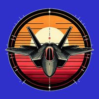 F22 Raptor Fighter Jet Silhouette Sunset Military Aviation Button