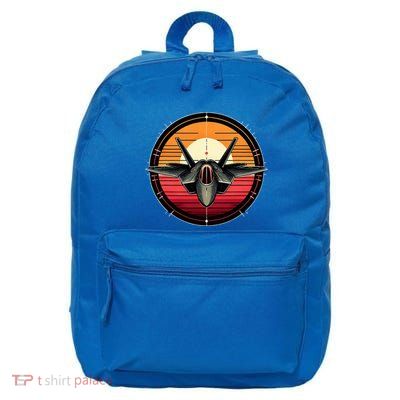 F22 Raptor Fighter Jet Silhouette Sunset Military Aviation 16 in Basic Backpack