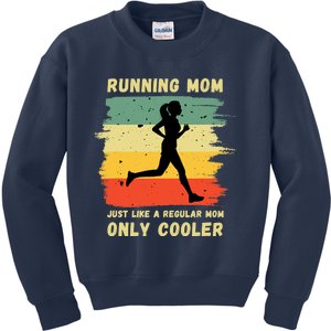 Funny Running For Wo Mom Marathon Runner Coach Marathoner Kids Sweatshirt