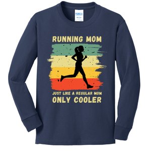 Funny Running For Wo Mom Marathon Runner Coach Marathoner Kids Long Sleeve Shirt