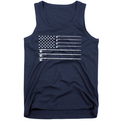 Fly Rod Fishing American Flag Tank Top