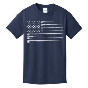 Fly Rod Fishing American Flag Kids T-Shirt