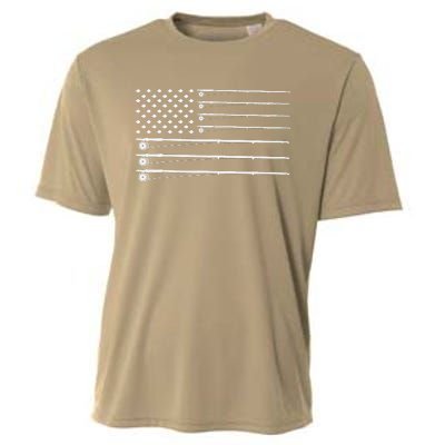 Fly Rod Fishing American Flag Cooling Performance Crew T-Shirt