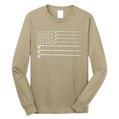 Fly Rod Fishing American Flag Long Sleeve Shirt