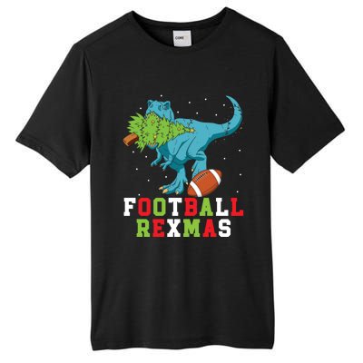 Football Rexmas Football Player Merry Xmas Christmas Day Funny Gift Tall Fusion ChromaSoft Performance T-Shirt