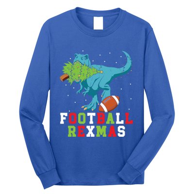 Football Rexmas Football Player Merry Xmas Christmas Day Funny Gift Long Sleeve Shirt