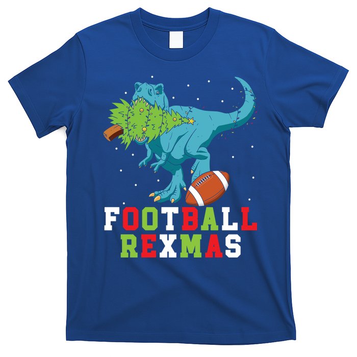 Football Rexmas Football Player Merry Xmas Christmas Day Funny Gift T-Shirt